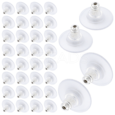 100Pcs Brass Bullet Clutch Earring Backs with Pad KK-YW0002-43S-1