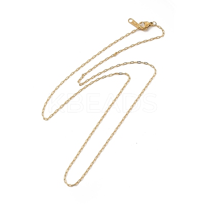Ion Plating(IP) 304 Stainless Steel Paperclip Chain Necklace for Women NJEW-G097-07G-1