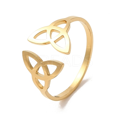 304 Stainless Steel Open Cuff Ring RJEW-Z026-06G-1
