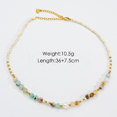 Handmade Natual Pearl & Natural Quartz & Shell Beaded Necklaces XL1709-12-1