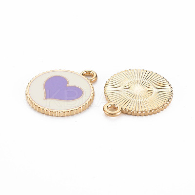 Light Gold Alloy Enamel Pendants ENAM-S126-131-1