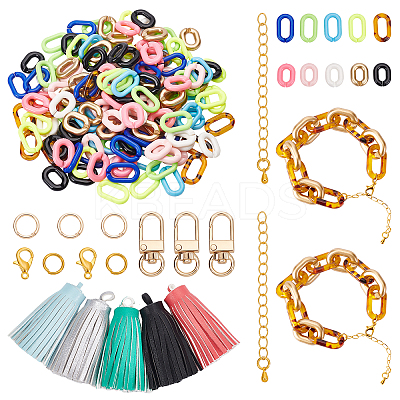 DIY Curb Chain Bracelet Keychain Making Kit DIY-PH0009-41-1