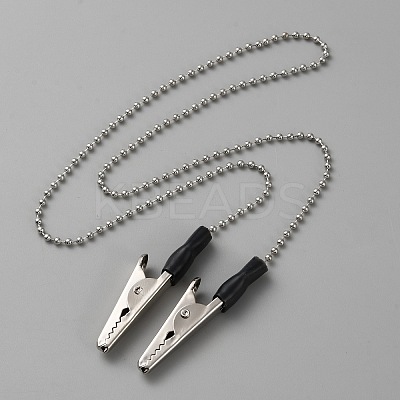 Iron Ball Chain with Plastic Napkin Clip AJEW-WH20006-16E-1