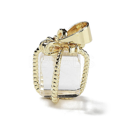 Natural Quartz Crystal Gift Box Charms LS-G-P523-01G-06-1