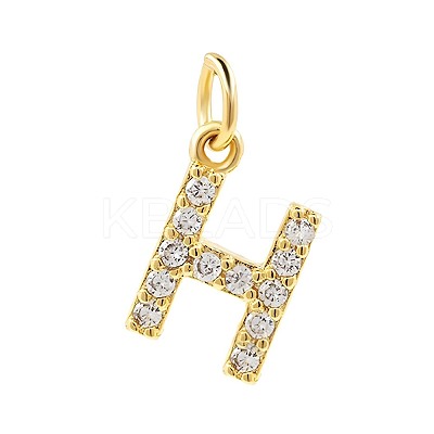 Brass Cubic Zirconia Pendants with Jump Rings FIND-PW0024-09H-1