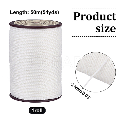 1Roll Round Waxed Polyester Thread String YC-PH0002-37B-1