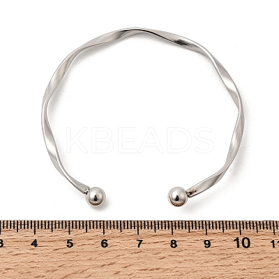 304 Stainless Steel Cuff Bangles for Women BJEW-D407-01P-1
