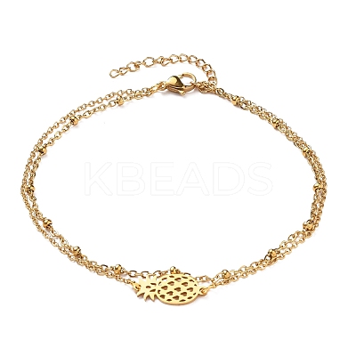 Ion Plating(IP) 304 Stainless Steel Multi-strand Anklets AJEW-AN00332-03-1