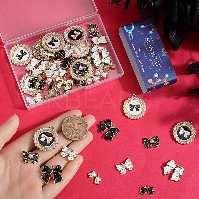 48Pcs 8 Styles Alloy Enamel Pendants ENAM-SC0005-66-1