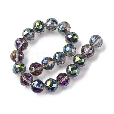 Transparent Electroplate Glass Beads Strands EGLA-N002-34H-F05-1
