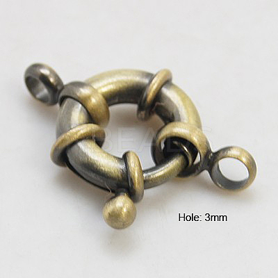 Brass Spring Ring Clasps KK-E266-13mm-AB-NR-1