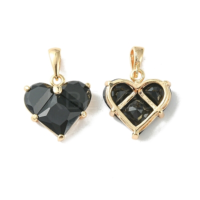 Brass Micro Pave Cubic Zirconia Charms KK-L208-03G-03-1