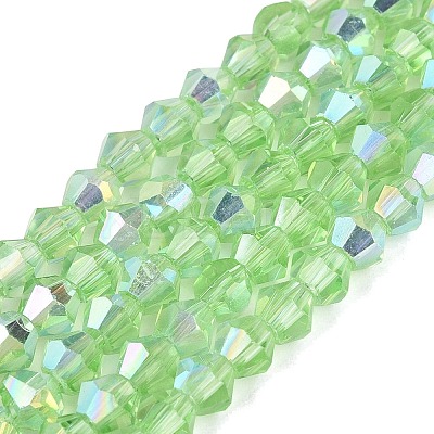 AB Color Plated Transparent Glass Beads Strands GLAA-G127-01-02K-1