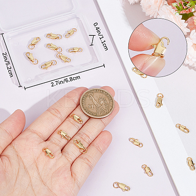 20Pcs 2 Styles Rack Plating Brass Lobster Claw Clasps with Jump Rings KK-BBC0009-95-1