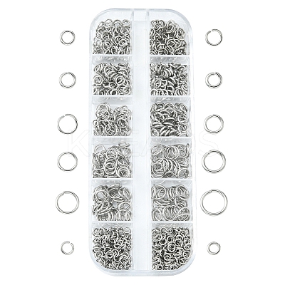 865Pcs 12 Styles 304 Stainless Steel Open Jump Rings STAS-YW0002-60-1