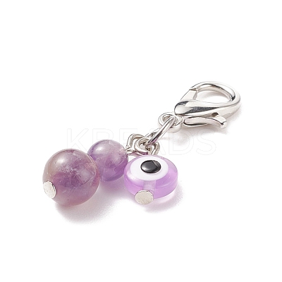 Gemstone Beaded Gourd Feng Shui Pendant Decorations HJEW-JM00698-1