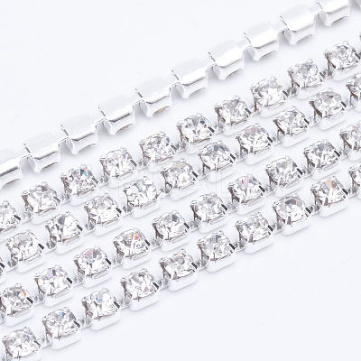 Brass Rhinestone Strass Chains CHC-T003-SS12-01S-1
