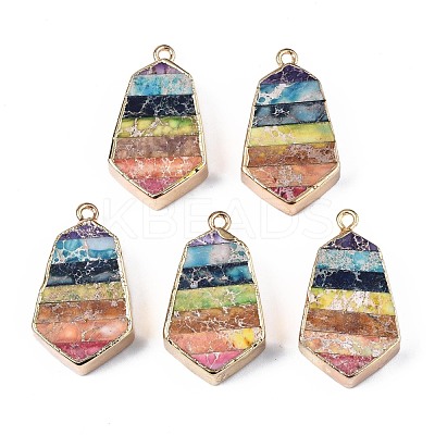 Rainbow Color Natural Imperial Jasper Pendants G-S359-328-1