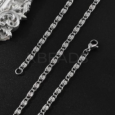 Non-Tarnish 304 Stainless Steel Lumachina Chain Necklaces X-NJEW-P226-08P-01-1