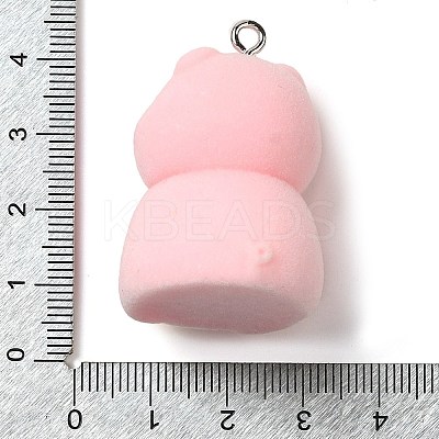 Flocking Resin Cute Pendants RESI-D072-01F-1