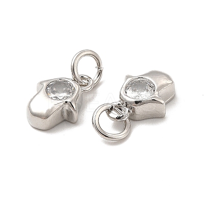 Brass Micro Pave Cubic Zirconia Charms KK-E068-VB233-1