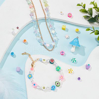 DIY Candy Color Bracelet Necklace Making Kit DIY-PH0009-40-1