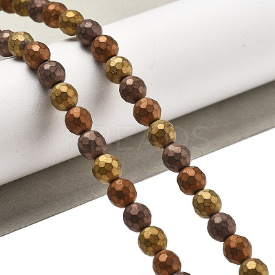 PVD Vacuum Plating Non-magnetic Synthetic Hematite Beads Strands G-F682-01C-1