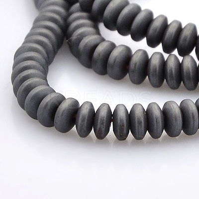 Matte Style Electroplate Non-magnetic Synthetic Hematite Rondelle Beads Strands G-M079-02-1