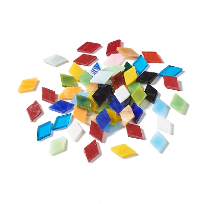 Rhombus Mosaic Tiles Glass Cabochons DIY-P045-07-1