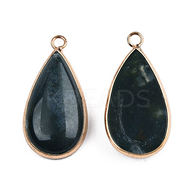 Natural Moss Agate Pendants G-S344-51B-1