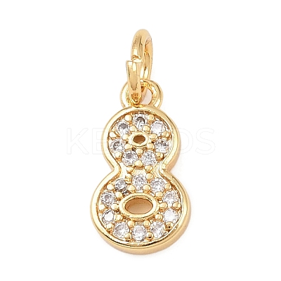 Brass Micro Pave Clear Cubic Zirconia Charms KK-G544-04G-08-1