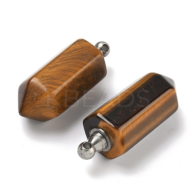 Natural Tiger Eye Perfume Bottle Pendants G-H332-09P-02-1