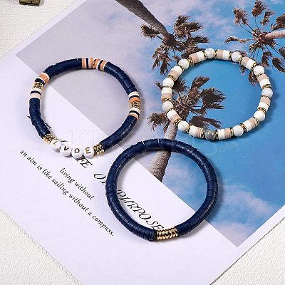 Love Beads Stacking Stretch Bracelets Set for Women BJEW-SZ0001-93-1
