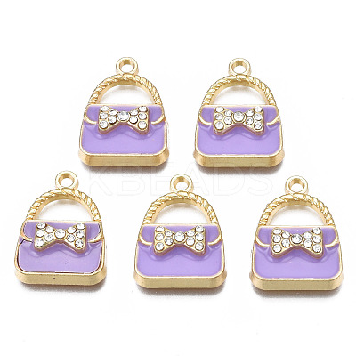 Rack Plating Alloy Enamel Pendants ENAM-T011-129G-1