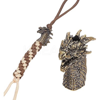 Outdoor EDC Tool Brass Parachute Rope European Beads KK-WH0081-45AB-1