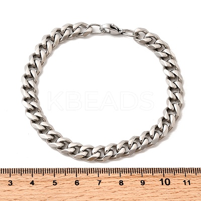 304 Stainless Steel Cuban Chain Bracelets for Men BJEW-B140-06D-1