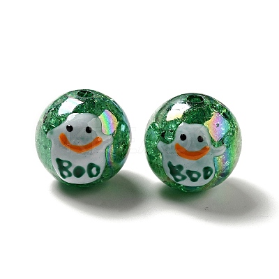 AB Color Transparent Crackle Acrylic Round Beads OACR-A013-03E-1
