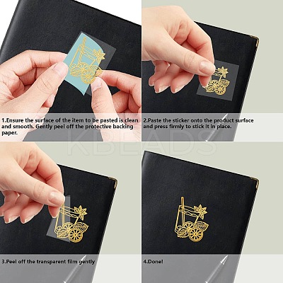 Nickel Metal Waterproof Self-Adhesive Picture Stickers DIY-WH20016-058-1