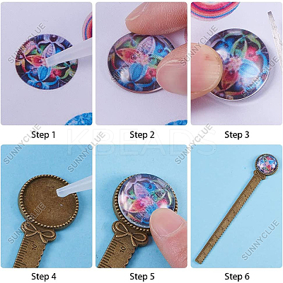 DIY Blank Dome Bookmark Ruler Making Kit DIY-SC0021-02-1