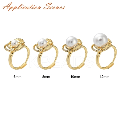 Flower Brass Micro Pave Cubic Zirconia Adjustable Ring Settings KK-K297-18G-1