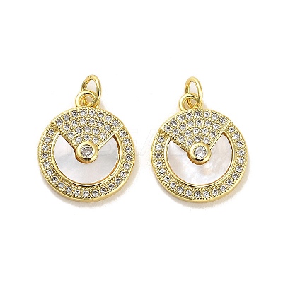 Brass Micro Pave Clear Cubic Zirconia Pendants KK-K365-02D-G-1