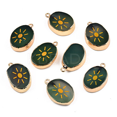 Natural Agate Pendants G-N326-156B-1