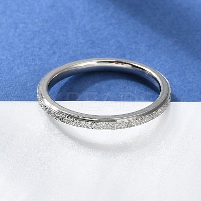 Non-Tarnish Textured 201 Stainless Steel Simple Thin Finger Ring for Women RJEW-I089-26P-1