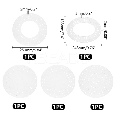 5Pcs Acrylic Round Oval Wreath Boards DIY-WH0570-18-1