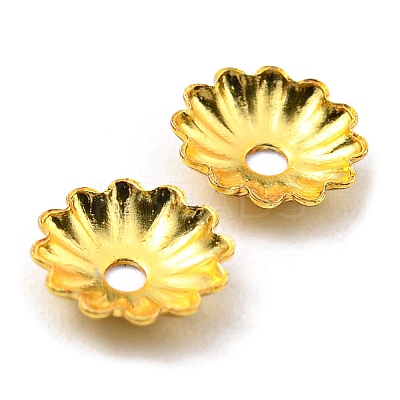 Rack Plating Brass Bead Caps X-KK-F856-03G-1