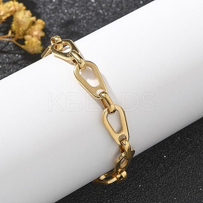 304 Stainless Steel Figaro Chains Bracelets for Women BJEW-R009-02G-1