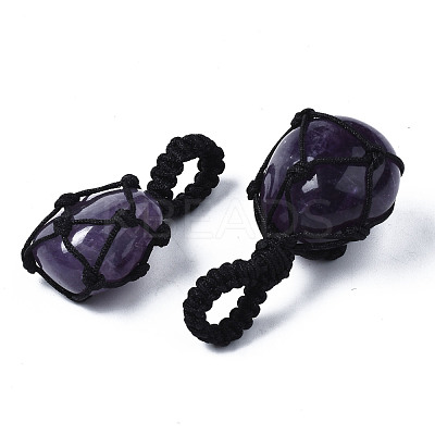 Natural Amethyst Pendants G-N0326-93F-1