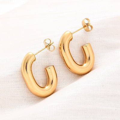 201 Stainless Steel Half Hoop Earrings EJEW-C501-16G-A-1