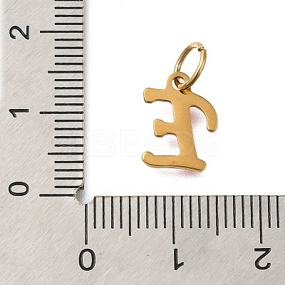 Ion Plating(IP) 304 Stainless Steel Enamel Alphabet Charms STAS-F308-02G-E-1