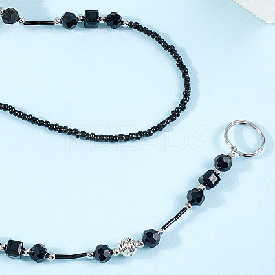 2Pcs Glass Beads Keychain HJEW-SC0002-54-1
